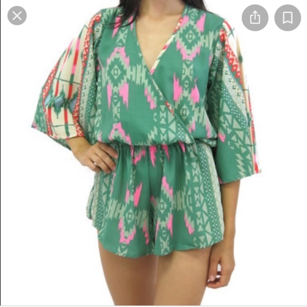 SOLD --  Elan Silk Santa Fe Romper- Barely worn, size Small